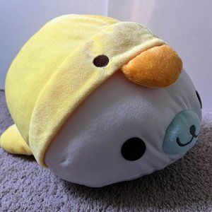 San-X Co. 16" Mamegoma Yellow Duck Costume White Baby Seal Plush With Tag 2018